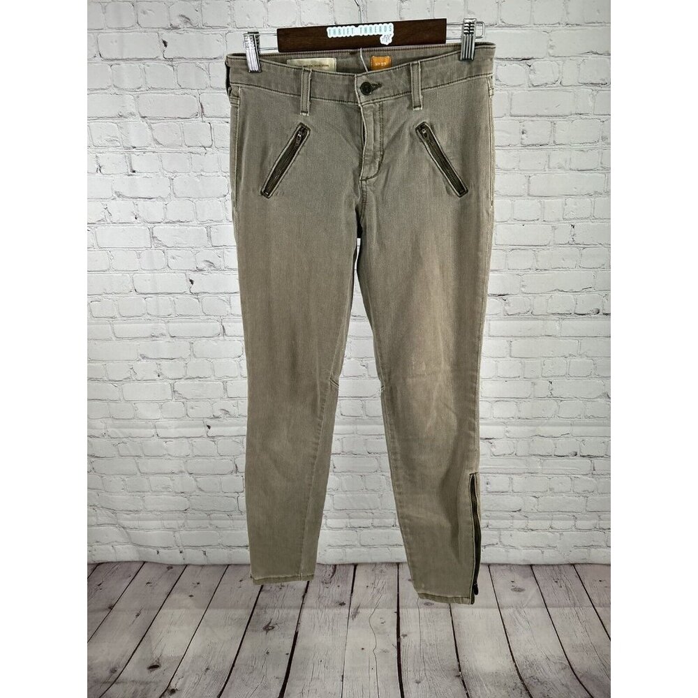 Pilcro and The Letterpress Gray Ankle Zip Pockets Women’s Skinny Jeans (27 x 29)